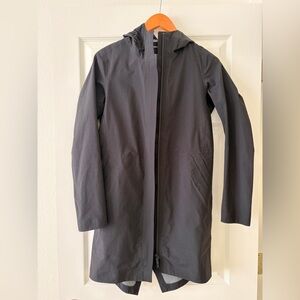 lululemon athletica rain rebel black long jacket hood